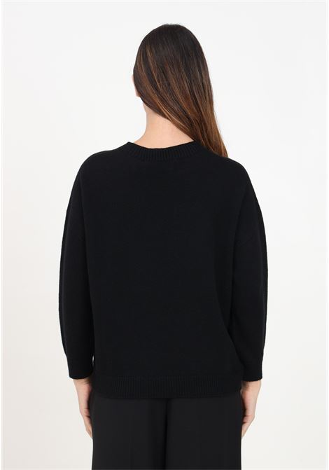 Black V-neck sweater for women SIMONA CORSELLINI | A24CPMGG03-01-C03800010003